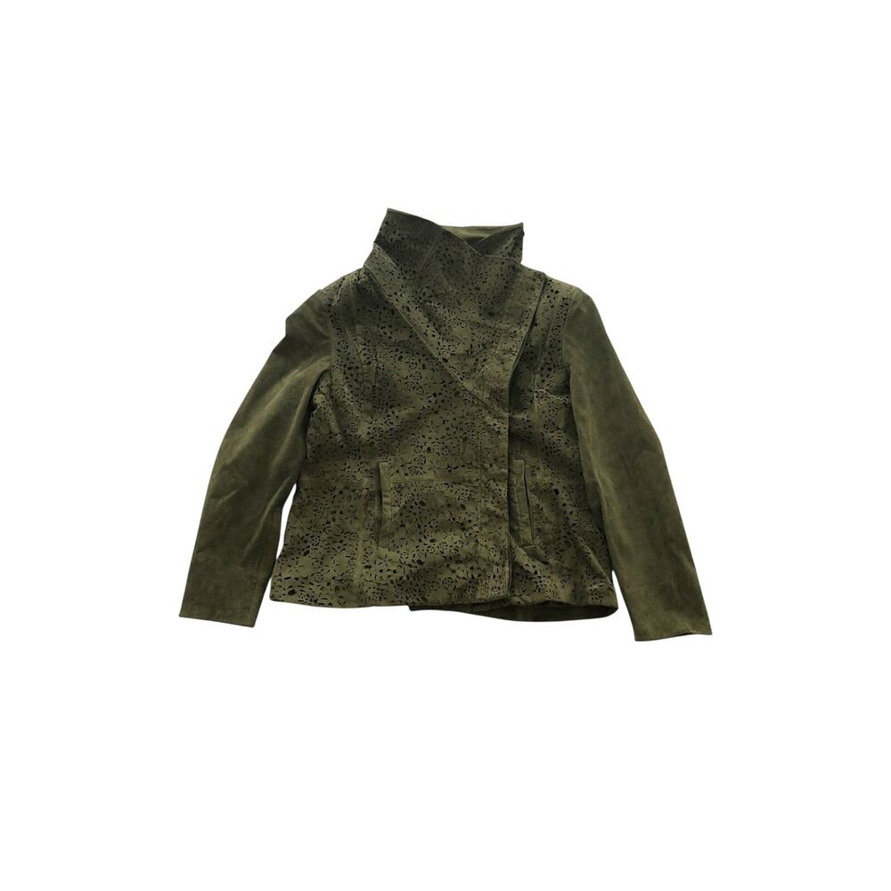 Green Suede Jacket Bradley By Bradley Bayou Vintage Olive Leather Cutouts Large